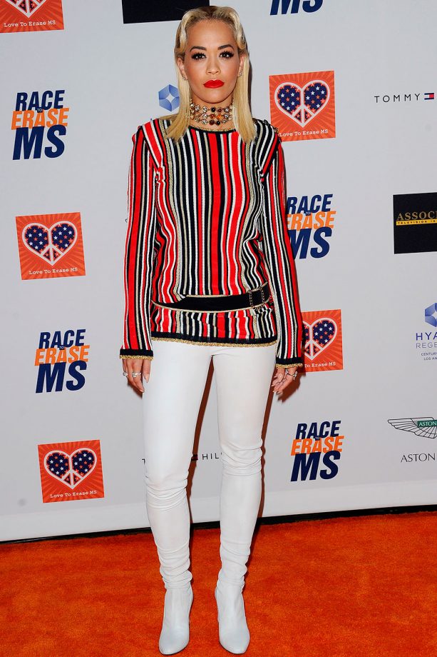Rita Ora Rocks Stripes At An Event In LA, 2015