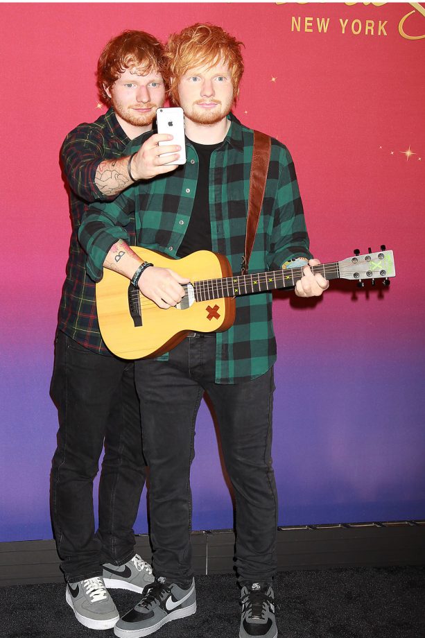 Ed Sheeran Takes a Selfie With Himself At Madame Tussauds In New York, 2015