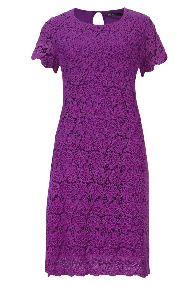 M&S PLUS Pure Cotton Floral Lace Shift Dress, £49.50