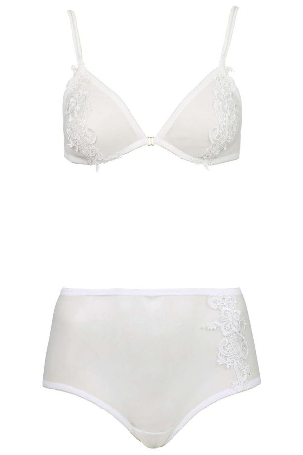 Topshop Floral Applique Triangle Bra and High-Waisted Knickers, £32