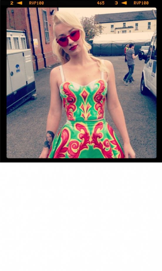 Iggy Azalea Is One Bright Beauty In A Baroque Style Two-Piece And Red Lens Shades At Radio 1's Big Weekend, 2013