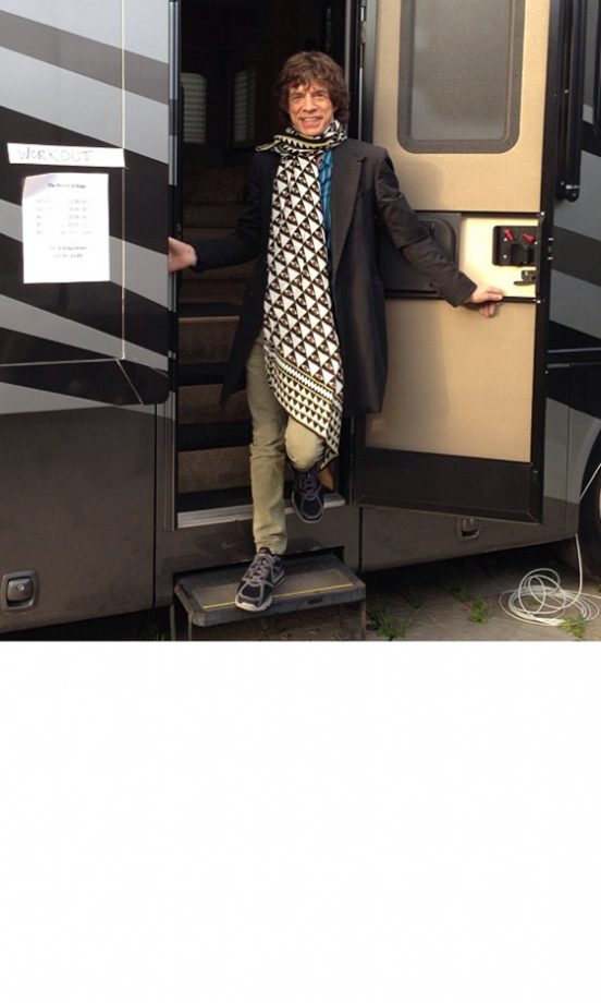 Mick Jagger Practices His Poses For His Upcoming Calendar (Not Really, But It's Way More Fun To Pretend) Backstage At Glastonbury, 2013