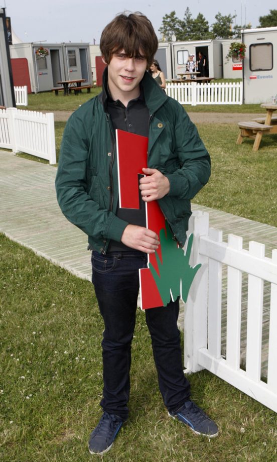 Jake Bugg Clutches A Cardboard Cut-Out Backstage At T In The Park In Scotland (We're Not Trying To Steal It, Love!) 2013