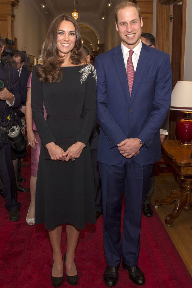 Kate Middleton Wears Jenny Packham To Accompany Prince William To A State Reception In New Zealand, 2014