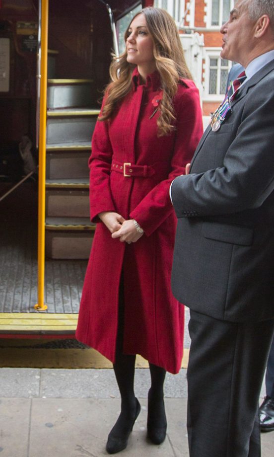 Kate Middleton, Duchess Of Cambridge, Is A Vision In Red At The Royal British Legion Poppy Appeal In London, 2013