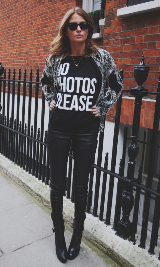 Millie Mackintosh Warns Off The Paparazzi With Her Cute Slogan Jumper By Prettylittlething.com, 2013