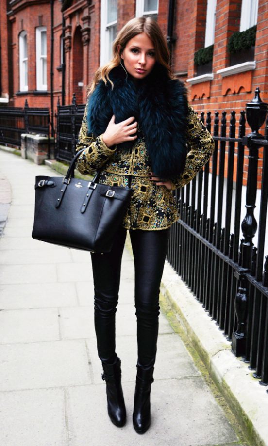 Millie Mackintosh Is Chic In The City Wearing A Virgos Lounge Jacket And Her Charlotte Simone Stole, 2013