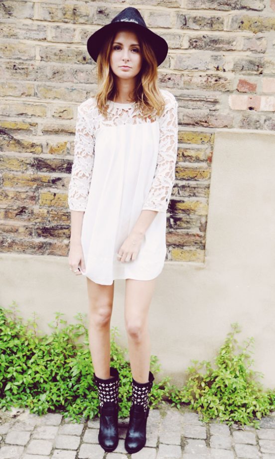 Millie Mackintosh Mixes High Street And High Fashion In A Miss Guided Dress And Jimmy Choo Boots, 2013