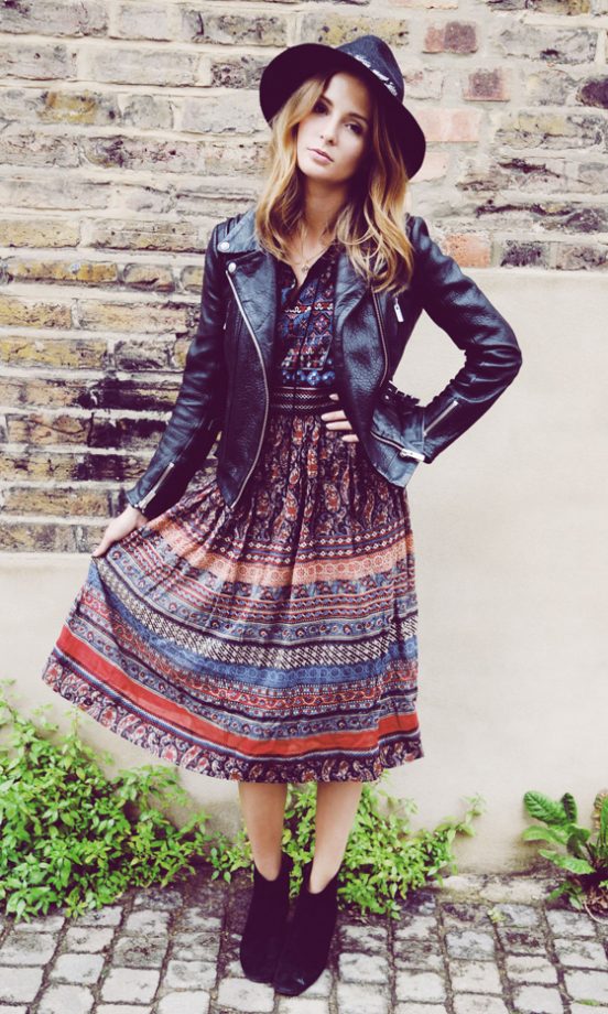 Millie Mackintosh Knows How To Work A Hat Teaming Her Eugenia Kim Fedora With A Monsoon Dress And A Leather Jacket By The Kooples, 2013