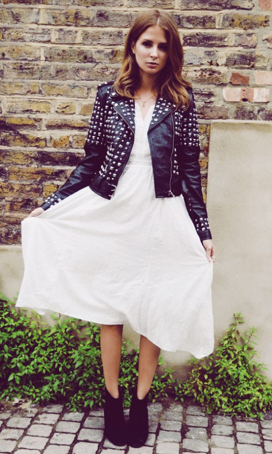 Millie Mackintosh Is Flirty In A Floaty White Monsoon Dress And A Gorgeous Isabel Marant Jacket, 2013