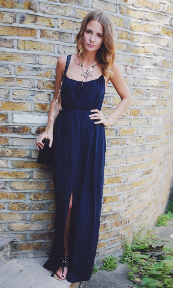 Millie Mackintosh Nails Summer Chic In A Navy French Connection Maxi Dress, 2013
