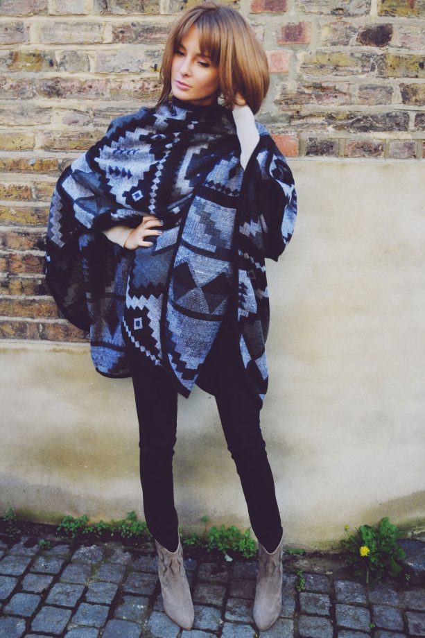 Millie Mackintosh Rocks A Printed Warehouse Poncho, 2013
