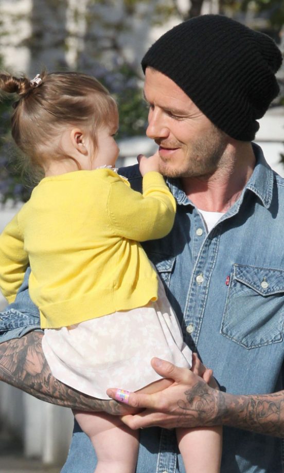 David Beckham And Harper Share A Tender Moment Together In London, 2013