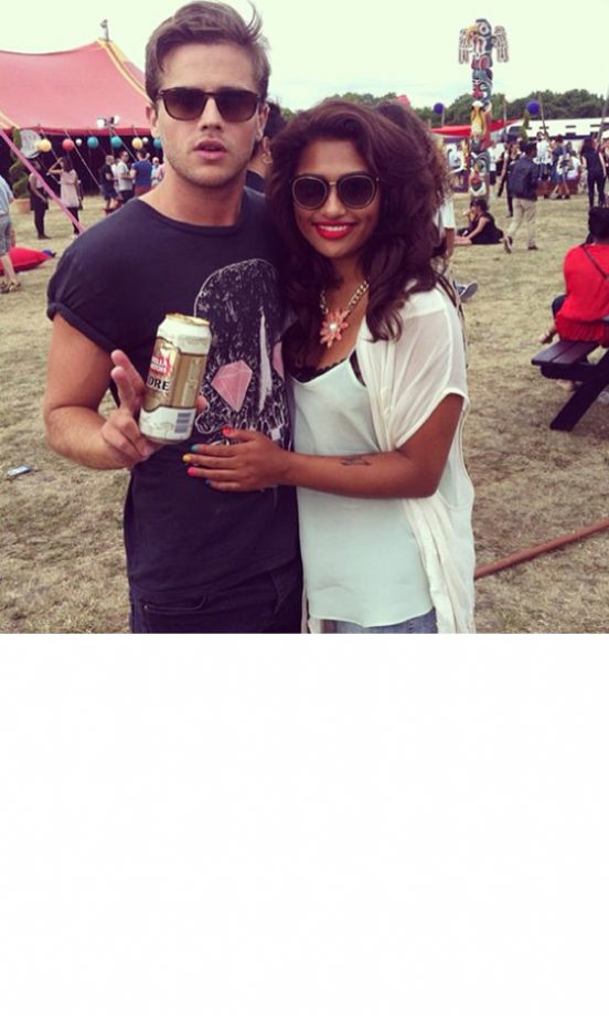 Vanessa White Cuddles Up To Boyfriend Gary At Lovebox, 2013