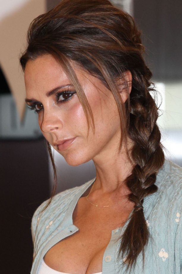 Victoria Beckham Rocks An Easy Peasy Plaited Hairstyle In Hong Kong, 2012