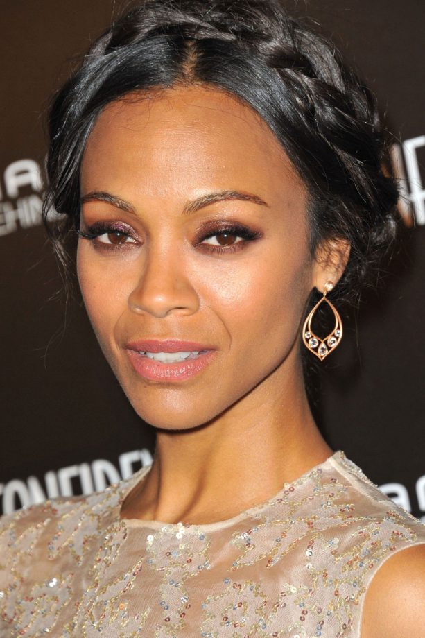 Zoe Saldana Stuns With A Plaited Headband Hairstyle At The Hamilton Behind The Camera Awards, 2013
