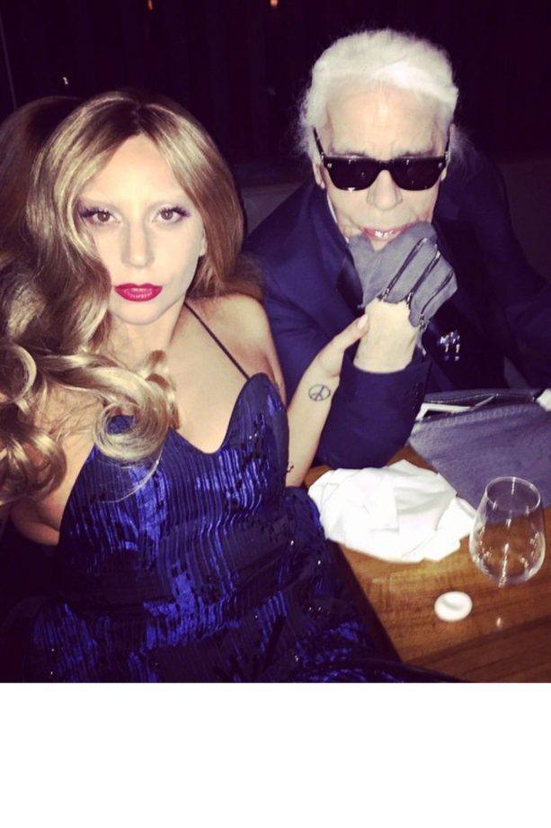 Karl Lagerfeld Pose For A Selfie With Lady Gaga, 2014