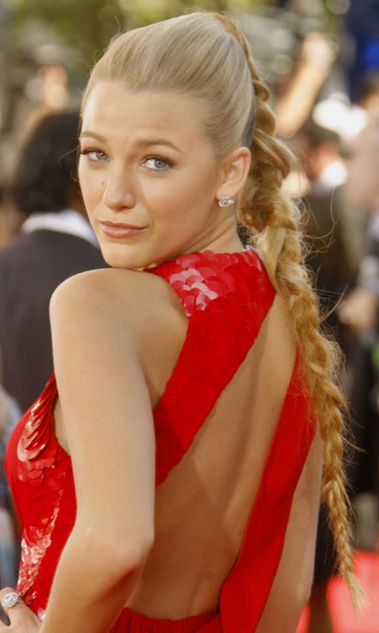 Blake Lively At The Emmy Awards Wearing a Super-Sleek Plaited Hairstyle