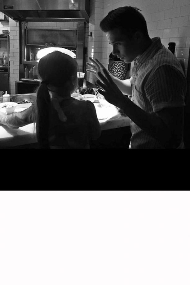 Brooklyn Beckham Shows Little Sister Harper How To Make A Pizza, 2015