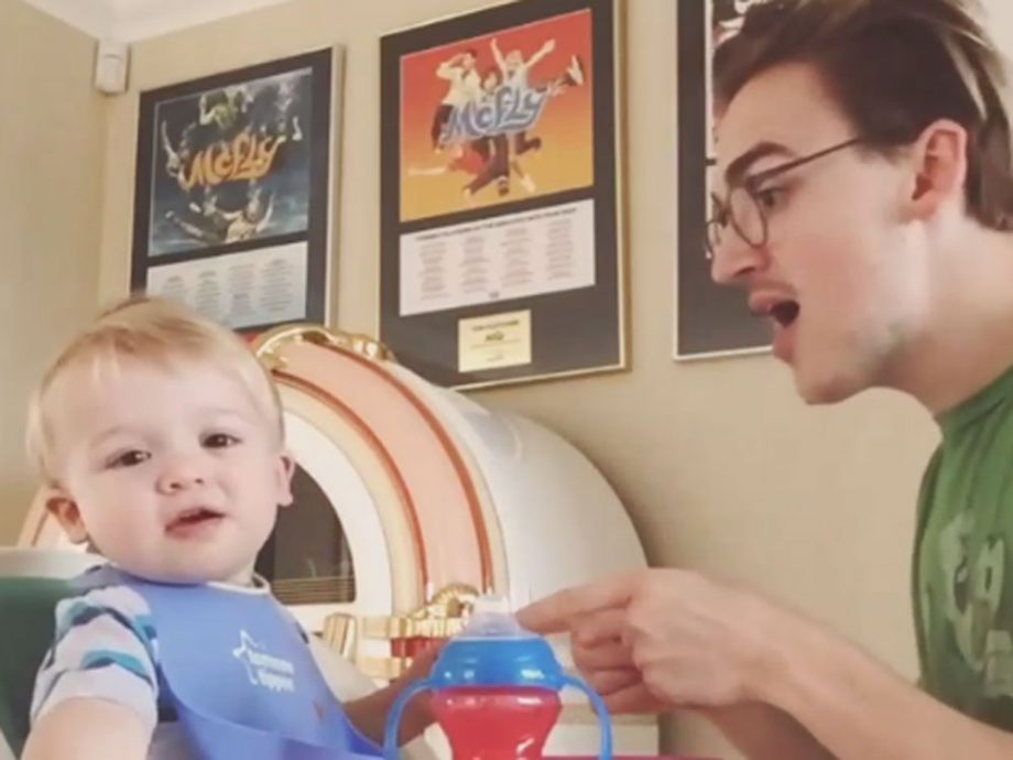 Tom Fletcher Does A Sing-A-Long With Baby Buzz, 2015