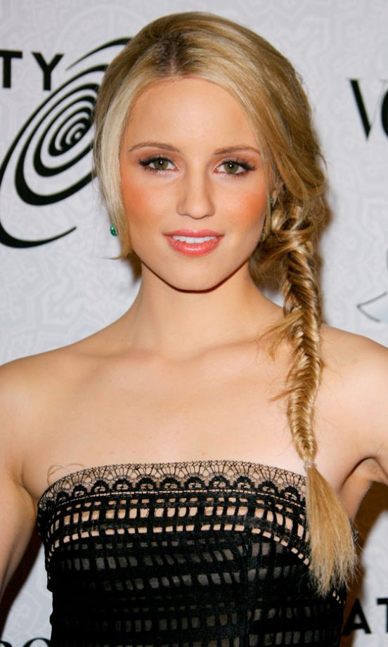 Glee's Dianna Agron's Pretty Plaited Hairstyle, 2010