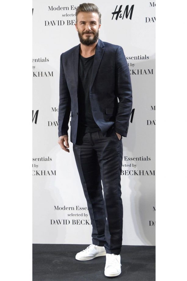 David Beckham Nailed The Suite And Trainer Look, 2015