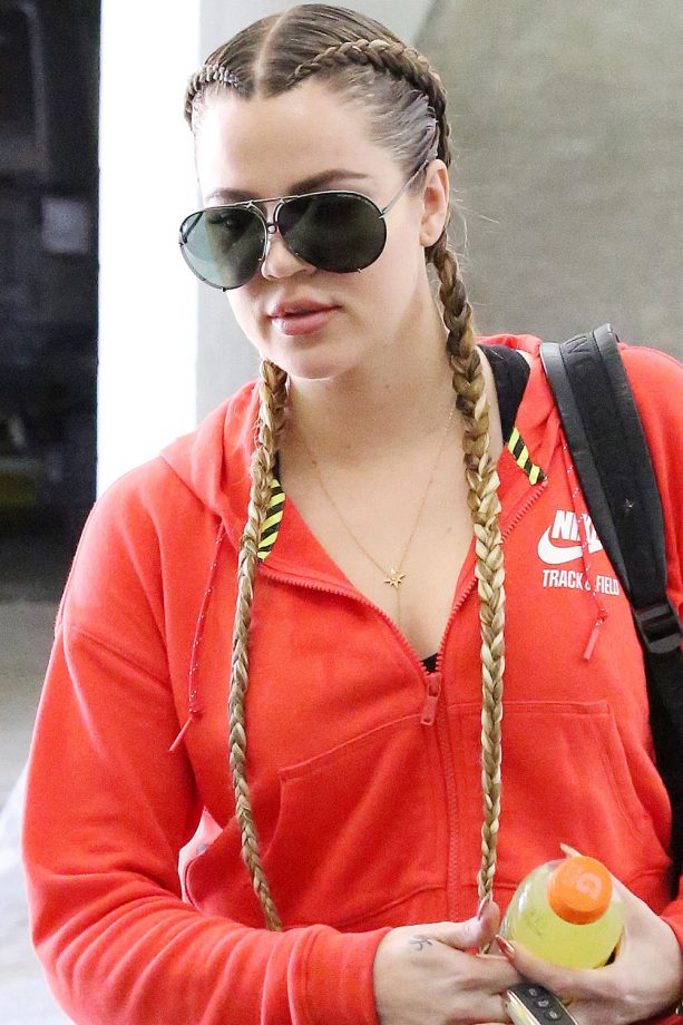 Khloe Kardashian Rocks Cornrows In LA, 2015