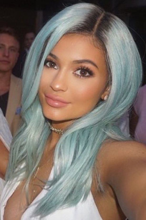 Kylie Jenner Goes Blue Again With Icy Turquoise Locks, 2015