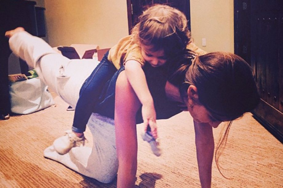 Model Lily Aldridge Works Out With Daughter Dixie Pearl