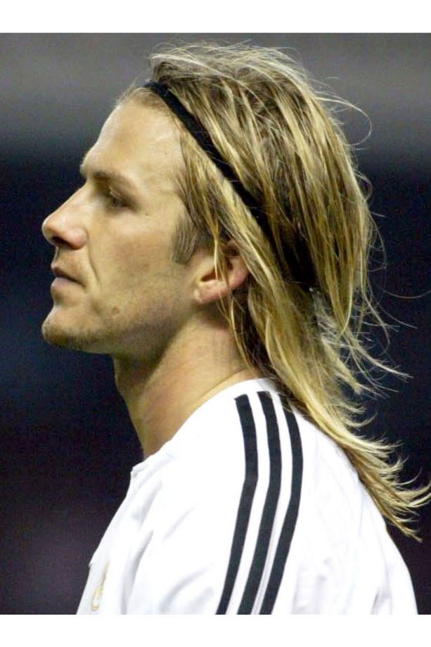 David Beckham Showing Off His Long Locks On The Pitch, 2004