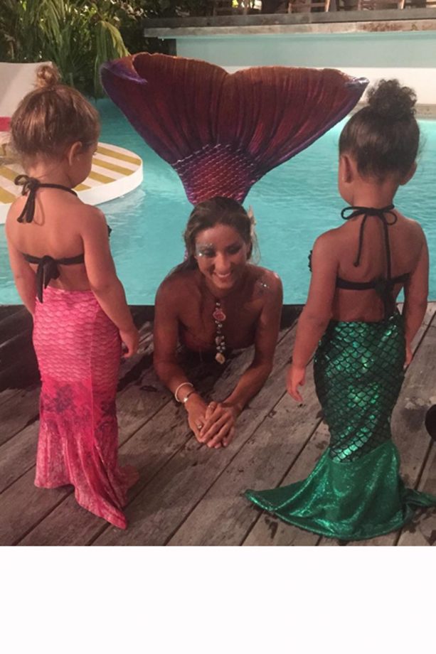North West And Penelope Disick Meet A Mermaid In St Barts, 2015