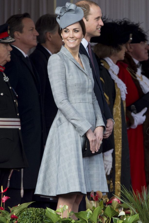 Kate Middleton Wears An Alexander McQueen Coat Dress To Welcome The President Of Singapore To The UK, 2014