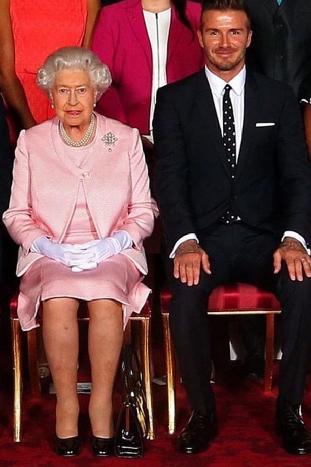 David Beckham Meets The Queen At The The Queen's Young Leaders Event, 2015