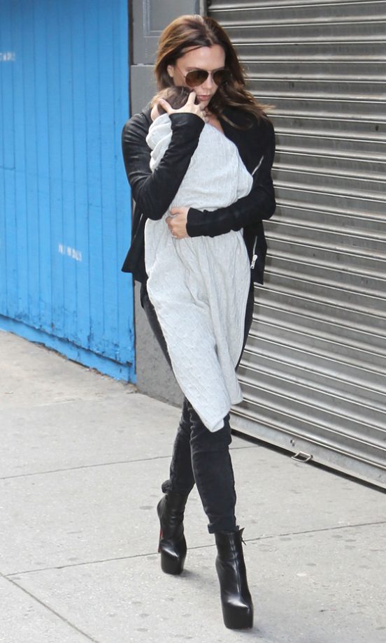 Victoria Beckham Out And About In New York With Baby Harper Beckham, September 2011