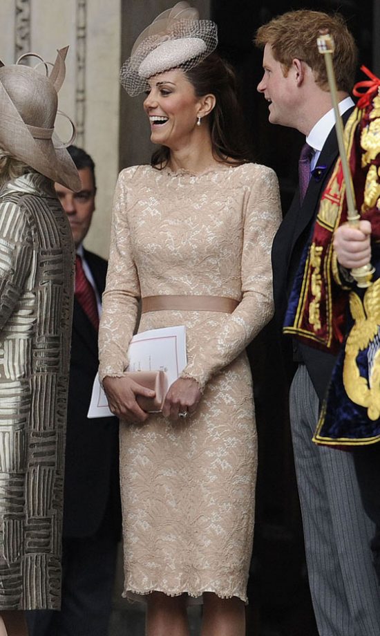 Kate Middleton, Duchess Of Cambridge, Wearing Alexander McQueenAt The Queen's Diamond Jubilee Celebrations, 2012