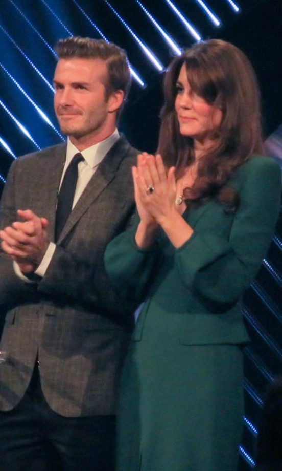 Kate Middleton, Duchess Of Cambridge, And David Beckham At The BBC Sports Personality of the Year Awards, December 2012