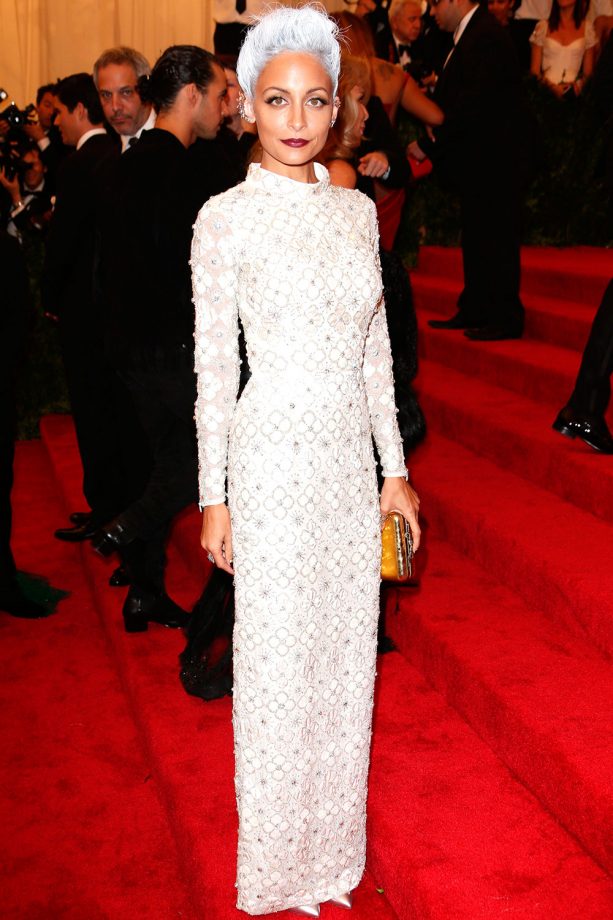 Nicole Richie Brings The High Street To The Red Carpet In This Embroided Topshop Gown At The Met Gala, 2013