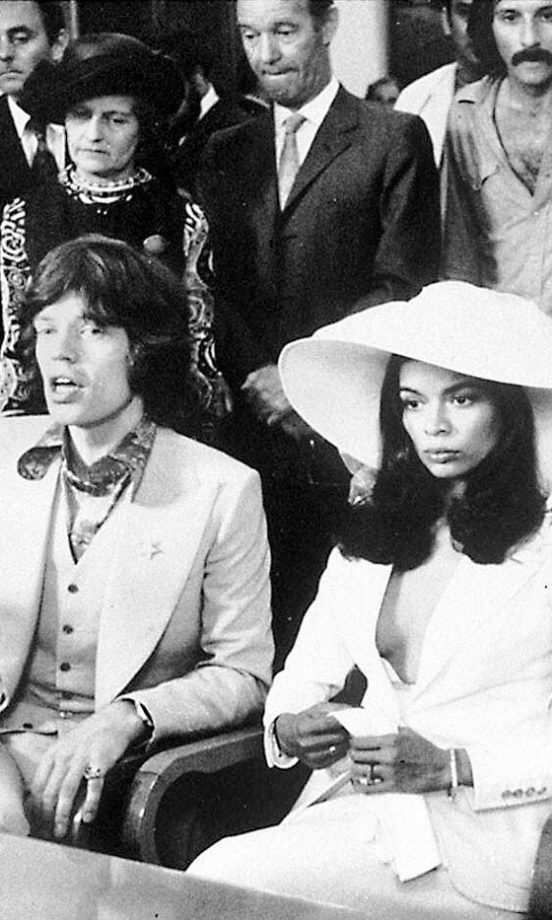 A Classic Wedding Moment: Bianca Jagger Rocked A White Suit At Her Wedding To Mick Jagger, July 1996
