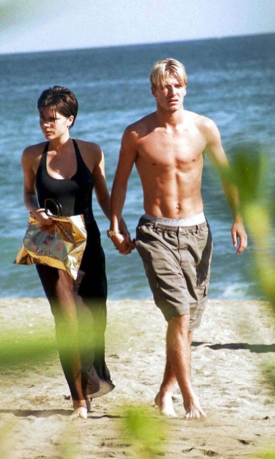 Victoria Adams With Then Boyfriend David Beckham On Holiday In Marbella, 1998