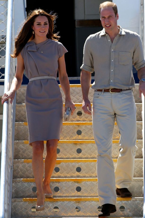 Kate Middleton And Prince William Arrive At Ayers Rock Airport, Australia, 2014