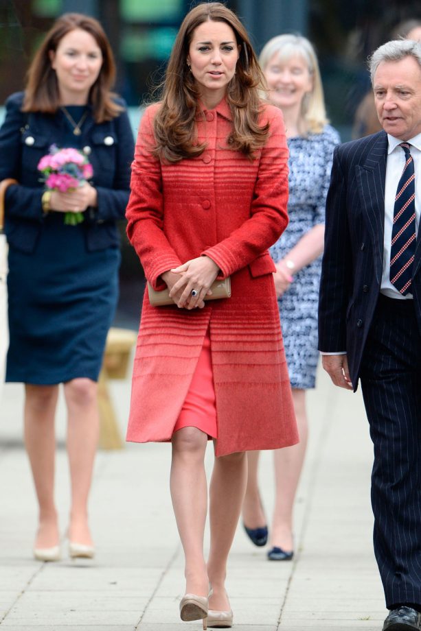 Kate Middleton Rocks A Statement Red Coat To Visit Scotland, 2014