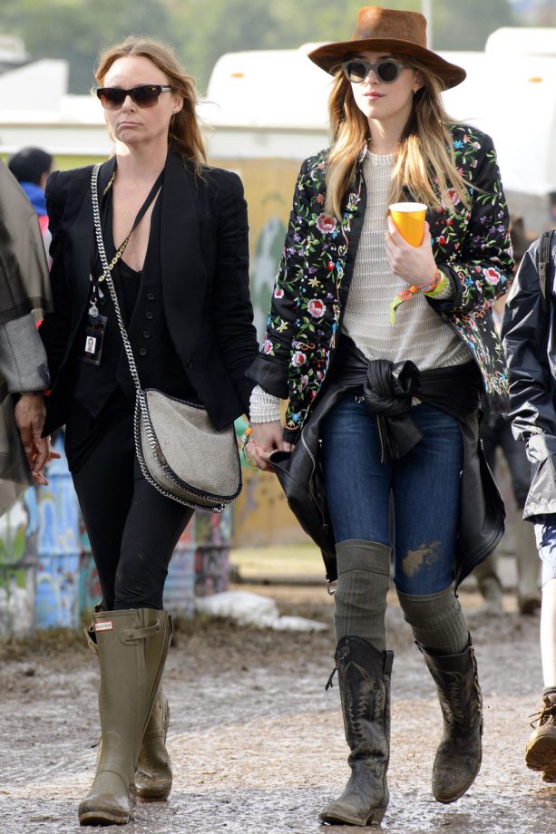 Dakota Johnson Does Festival Style With Stella McCartney At Glastonbury, 2014
