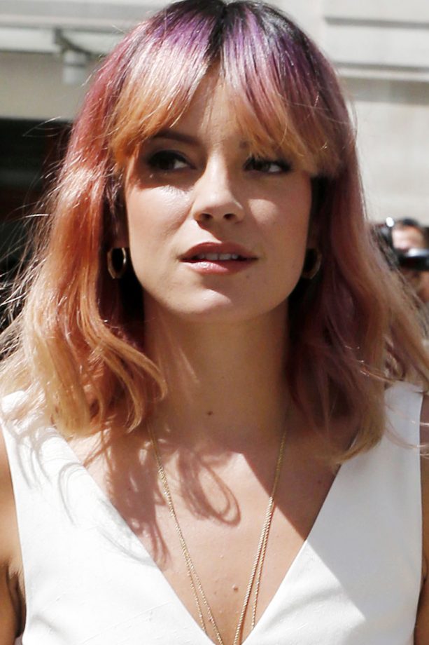 Lily Allen Experiments With Different Hues Out And About In London, 2014