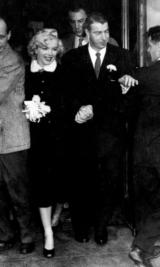 An Iconic Moment: Hollywood Beauty Marilyn Monroe Married Joe Dimaggio In A Pencil Skirt Suit, January 1954