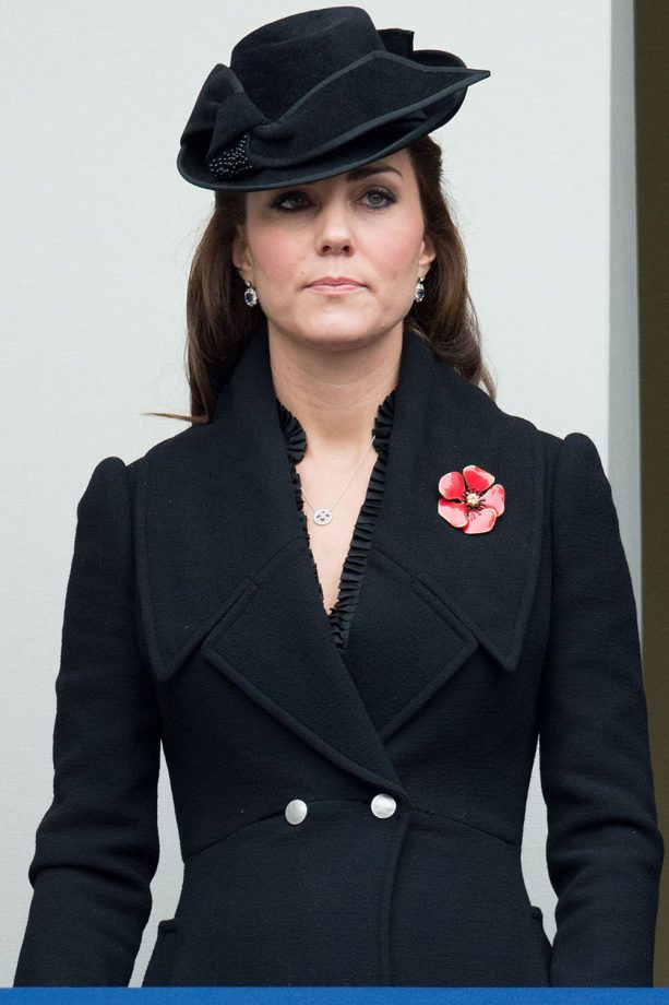 Kate Middleton In Black For The Remembrance Service At The Cenotaph, 2014