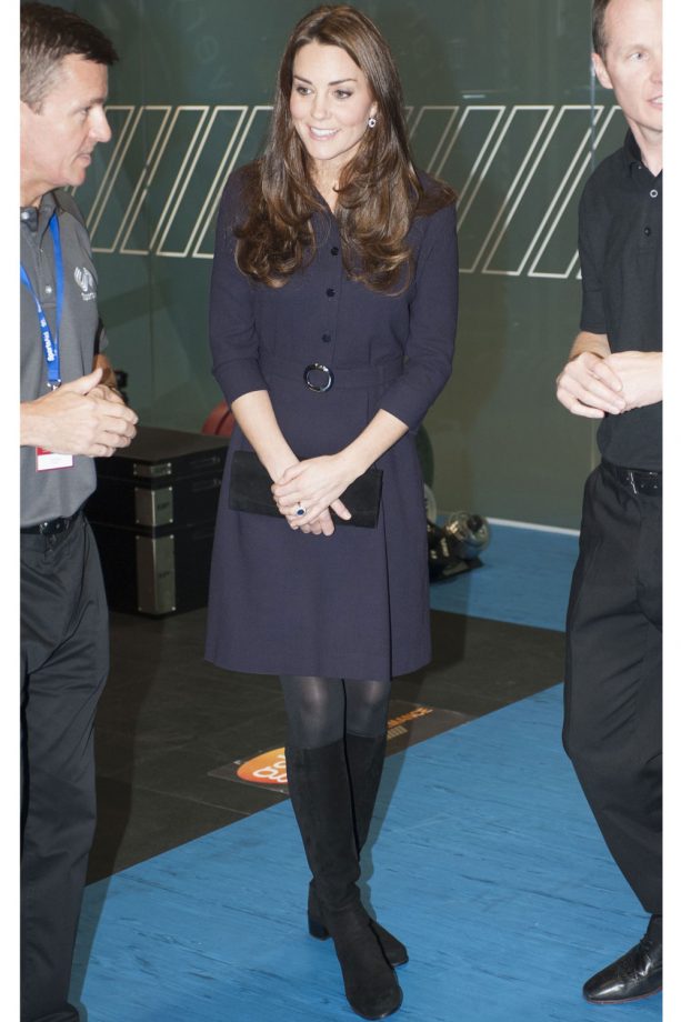 Kate Middleton In A Goat Dress Coat At A SportsAid Event, 2014