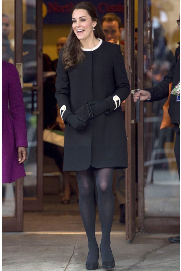 Kate Middleton Rocks A Monochrome Goat Coat While Visiting The US, 2014