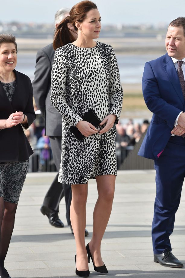 Kate Middleton In A Dalmatian Print Dress During A Visit To Kent, 2015