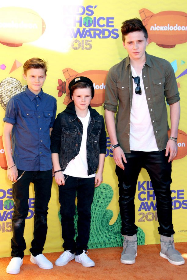 The Beckham Brothers Hit The Orange Carpet For A Boys Day Out At The Kids Choice Awards In LA, 2015