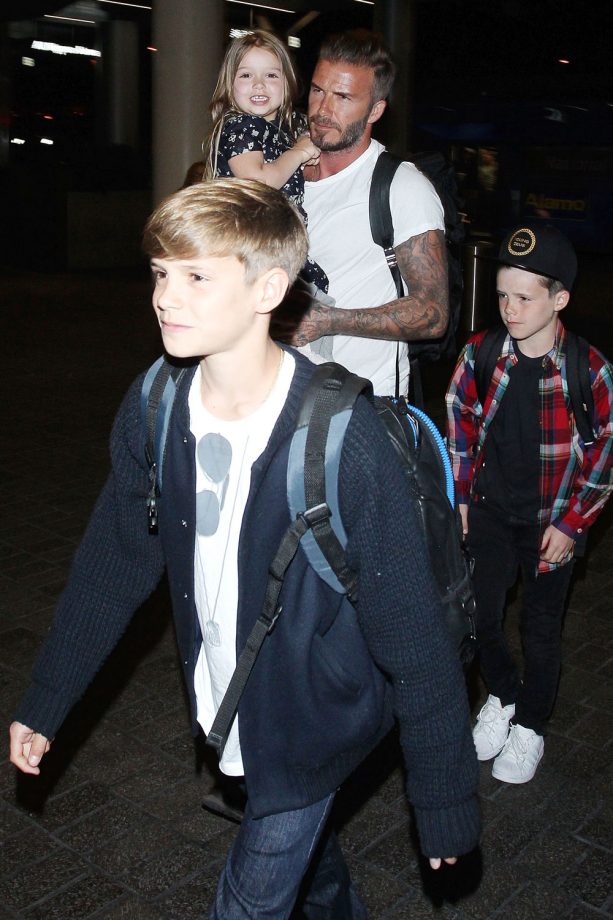 The Beckham Family Depart From LAX Airport For Home In London, 2015